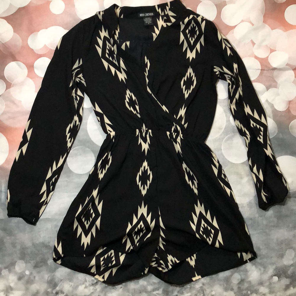 Black with Print Romper